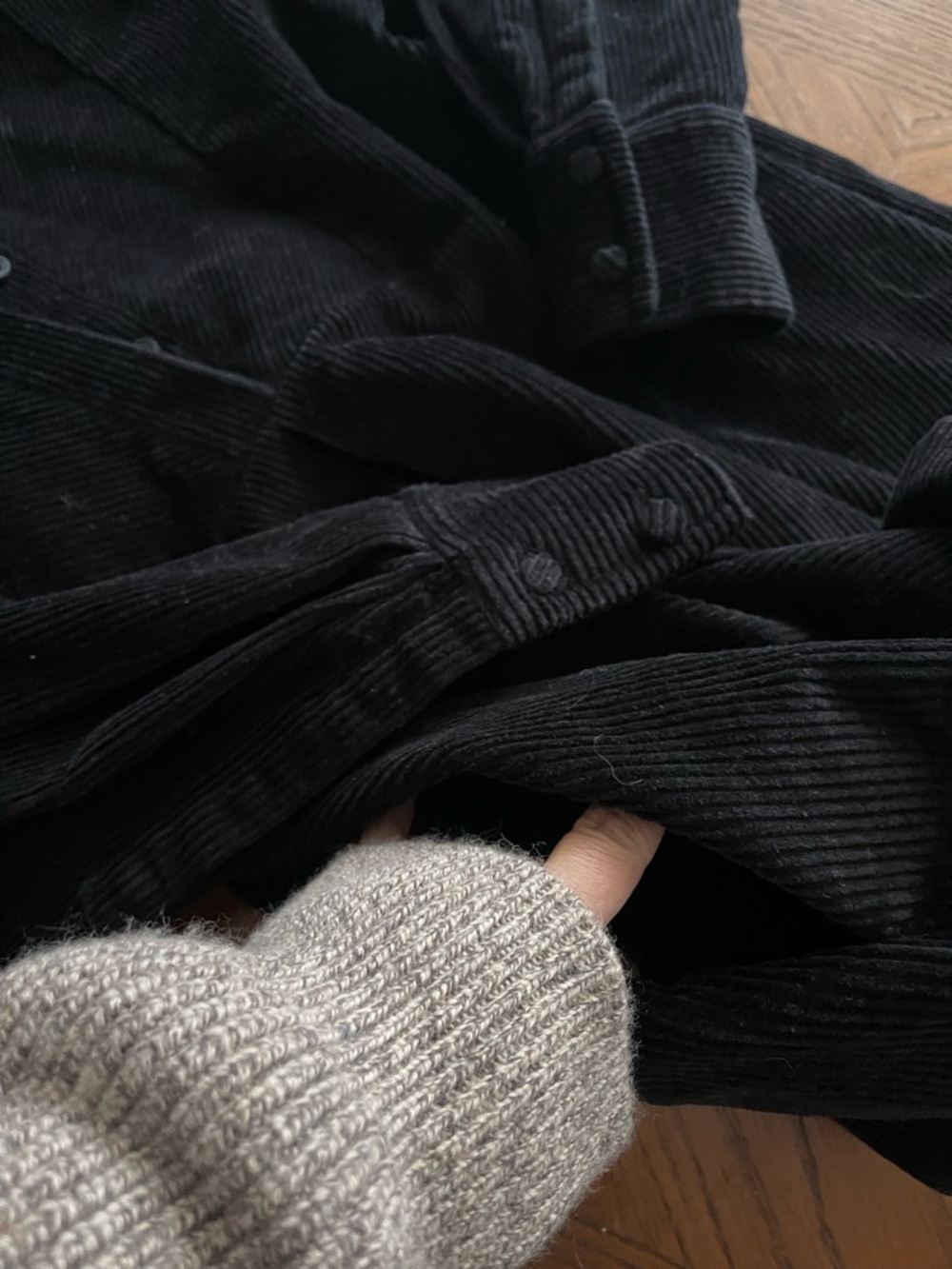 COS Black Corduroy Button-Front Dress - Picture 6 of 6